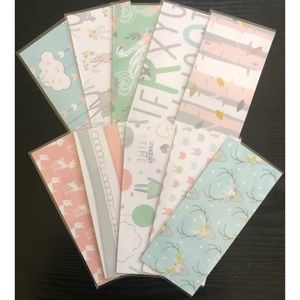 10 laminated pastel cash envelopes